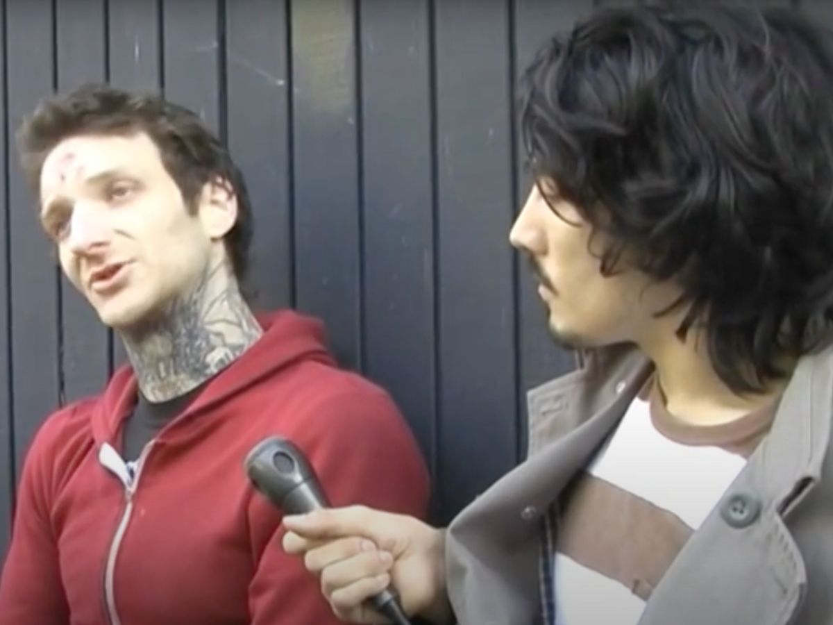 Ryan Minic interviewing Ryan McKenney of Trap Them in 2011.
